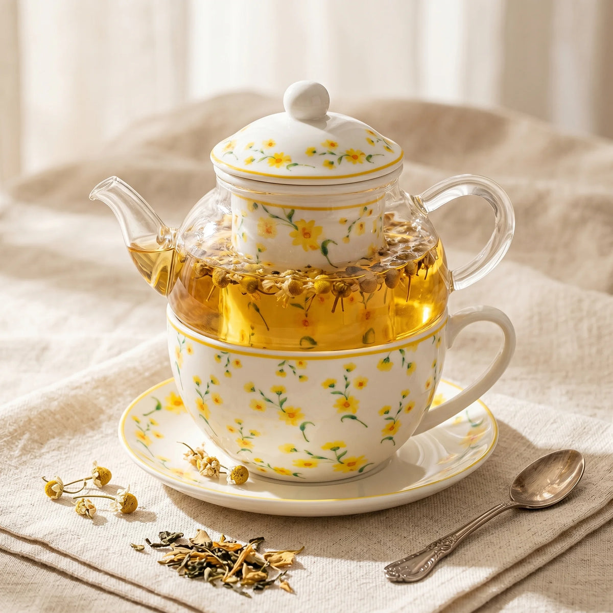Glass Teapot for Herbal Tea