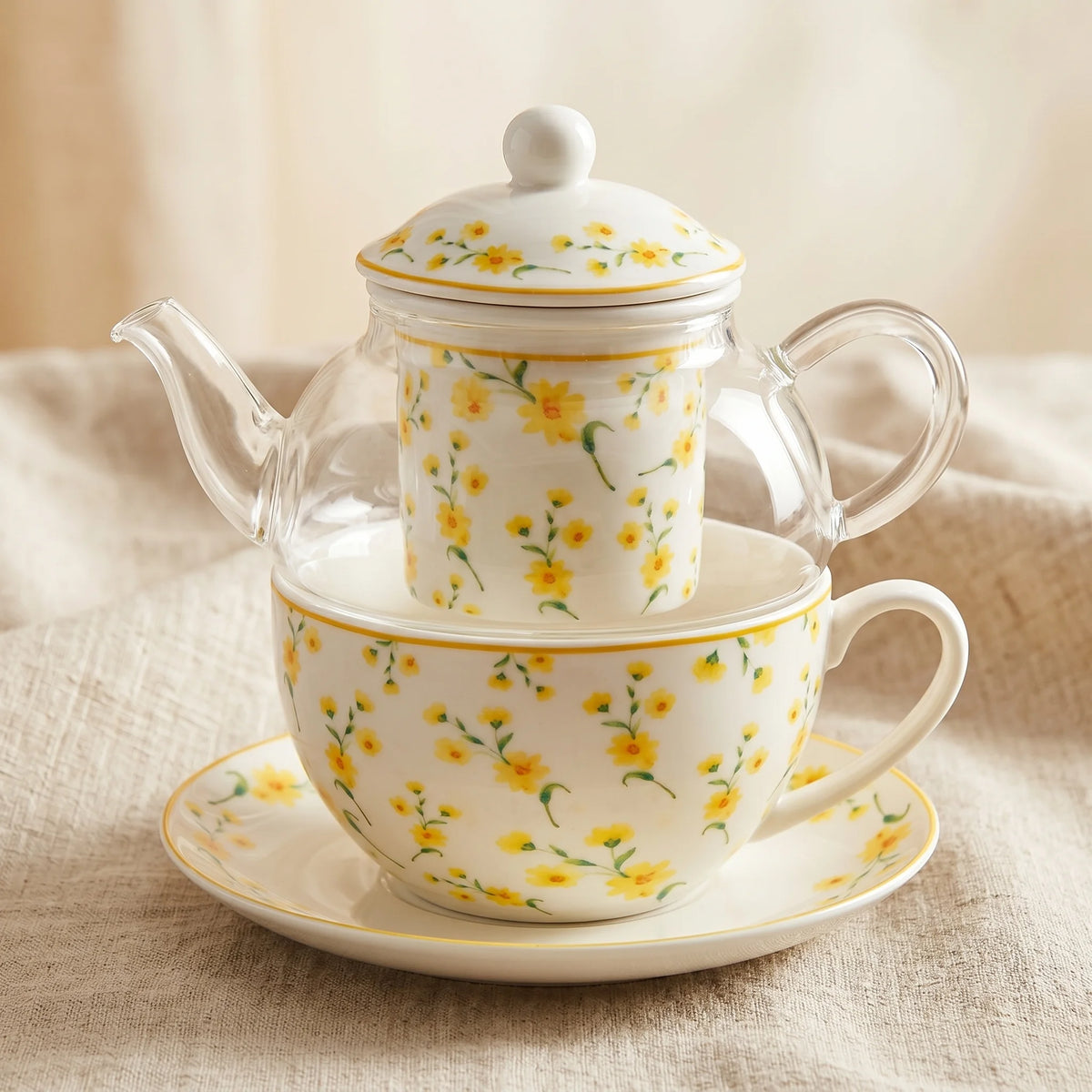 Glass Teapot for Herbal Tea